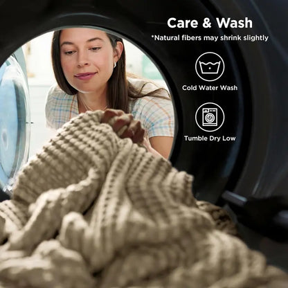 Cooling Bamboo Waffle Blanket, Lightweight Breathable Throw for Hot Sleepers