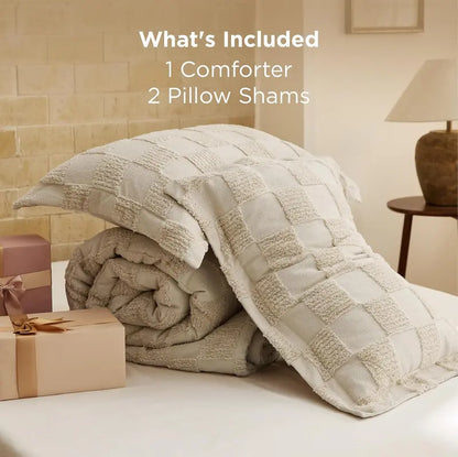 Boho Tufted All Season Bedding Set 1 Comforter & 2 Pillow Shams