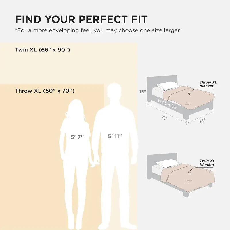 Cooling Bamboo Waffle Blanket, Lightweight Breathable Throw for Hot Sleepers