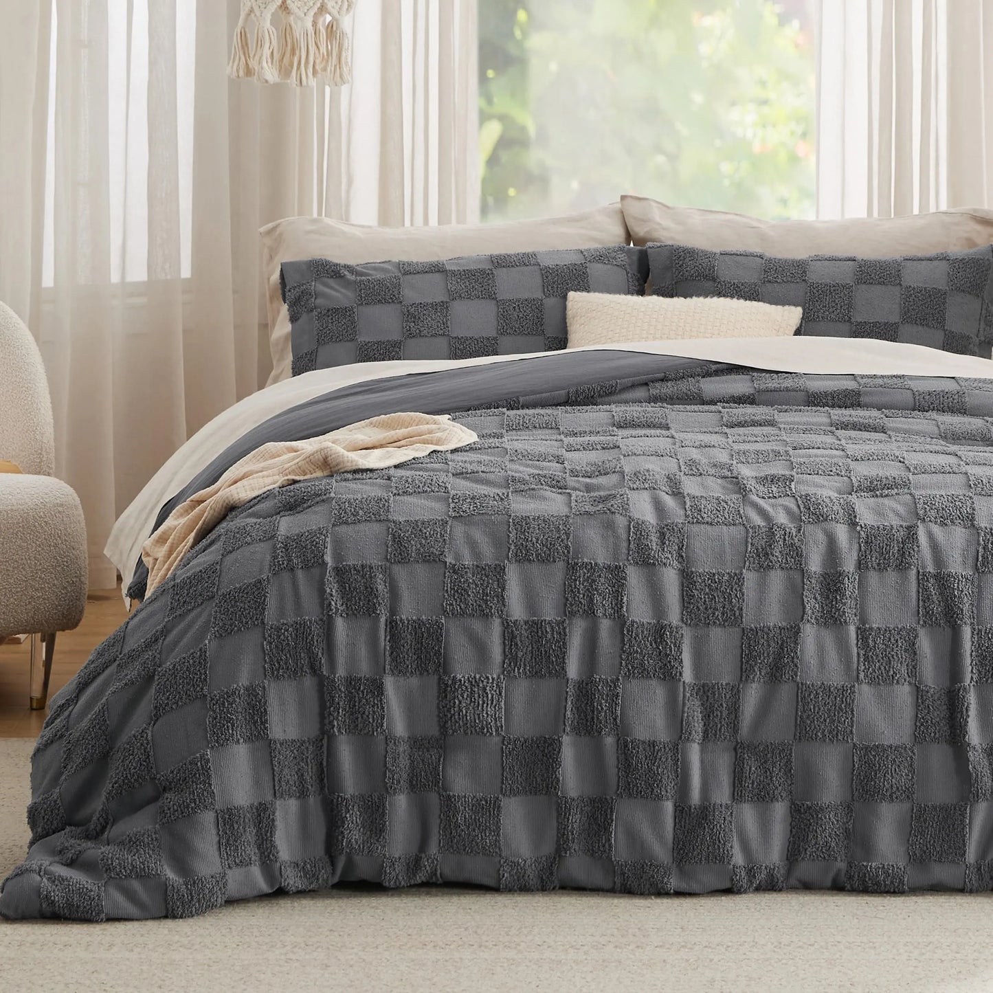Boho Tufted All Season Bedding Set 1 Comforter & 2 Pillow Shams